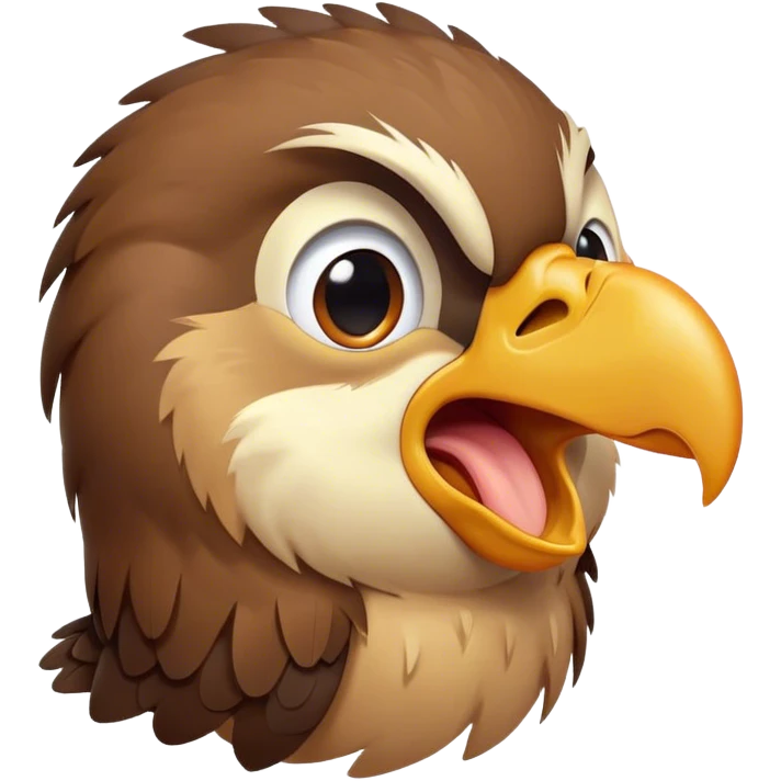 Cinematic Cute Yawning Hawk Portrait Emoji, Head tilted slightly with a dramatic, wide-open yawn, showcasing a robust, agile form with a softly drooping beak and sleepy, half-closed eyes, Simplified yet irresistibly adorable features, highly detailed, glowing with a soft, cozy glow, high shine, relaxed yet expressive, stylized with a dash of whimsical aerial charm, soft glowing outline, capturing the essence of a drowsy yet affectionate hawk that appears ready to stretch out for a nap! emoji
