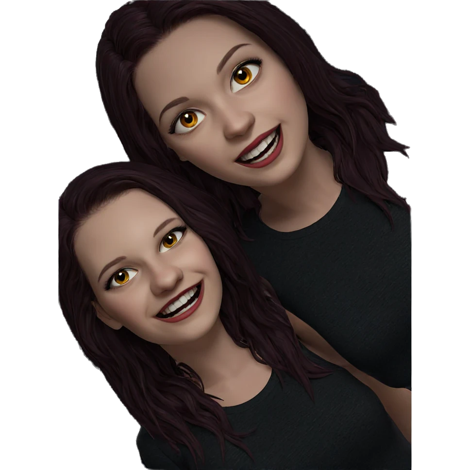 smiling girls in horror theme emoji