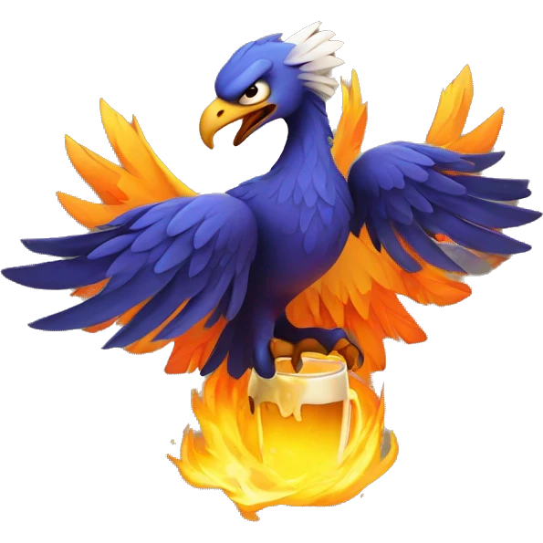 Phoenix with beer emoji