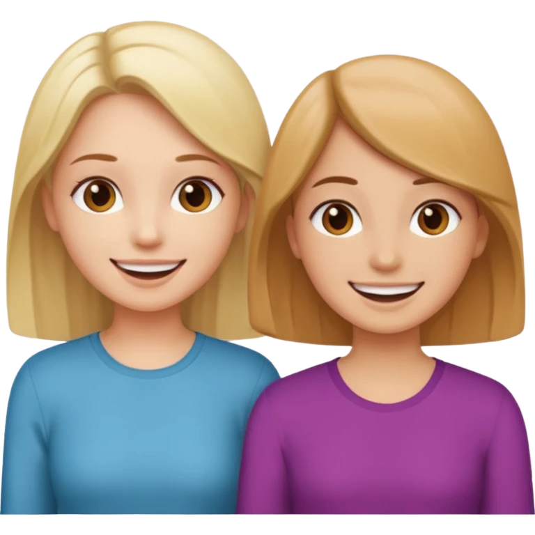 two girls practice speaking  emoji