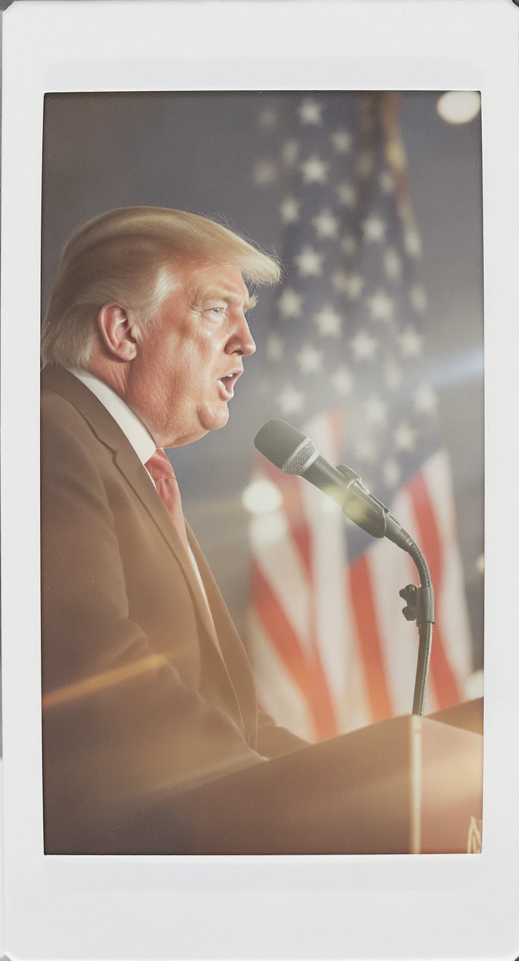 Donald Trump speaking at a rally emoji