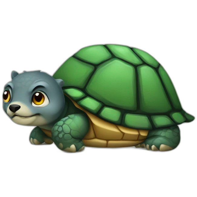 Turtle with a wolf emoji