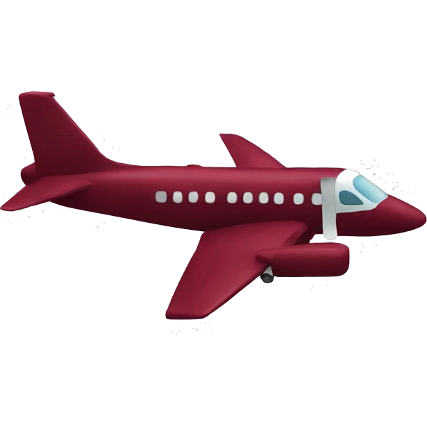 burgundy red plane travelling around the world emoji