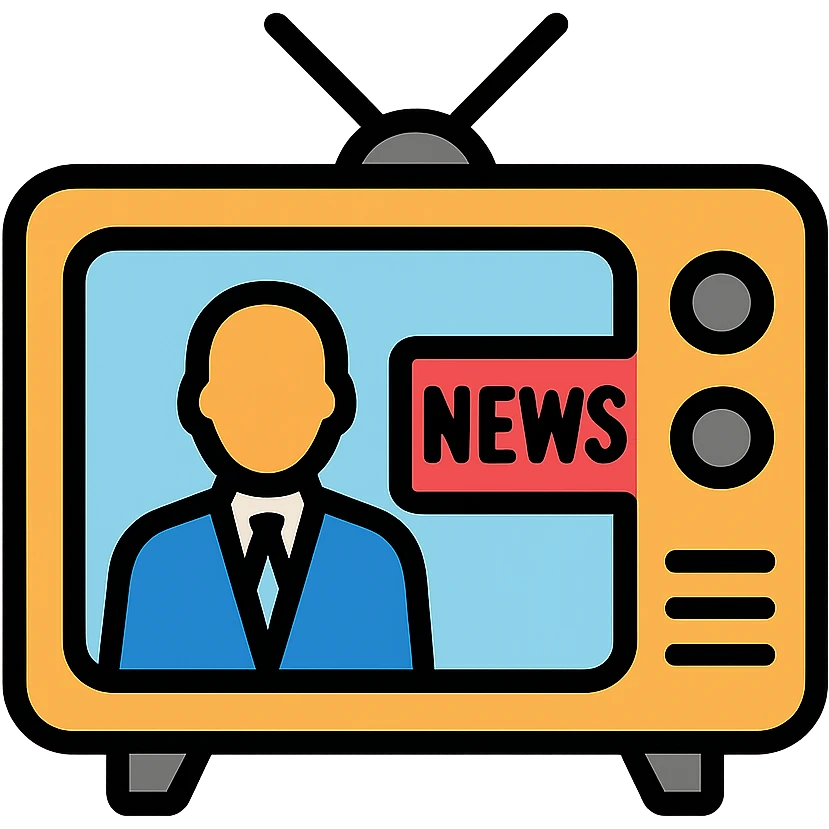 television broadcasting news emoji