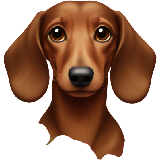 Brown long haired dachshund rose emoji