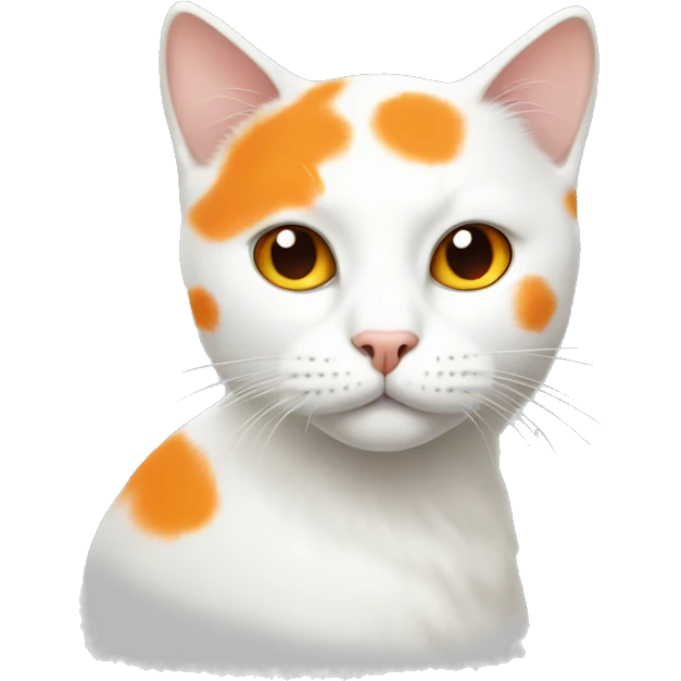 A white cat with some orange spots emoji