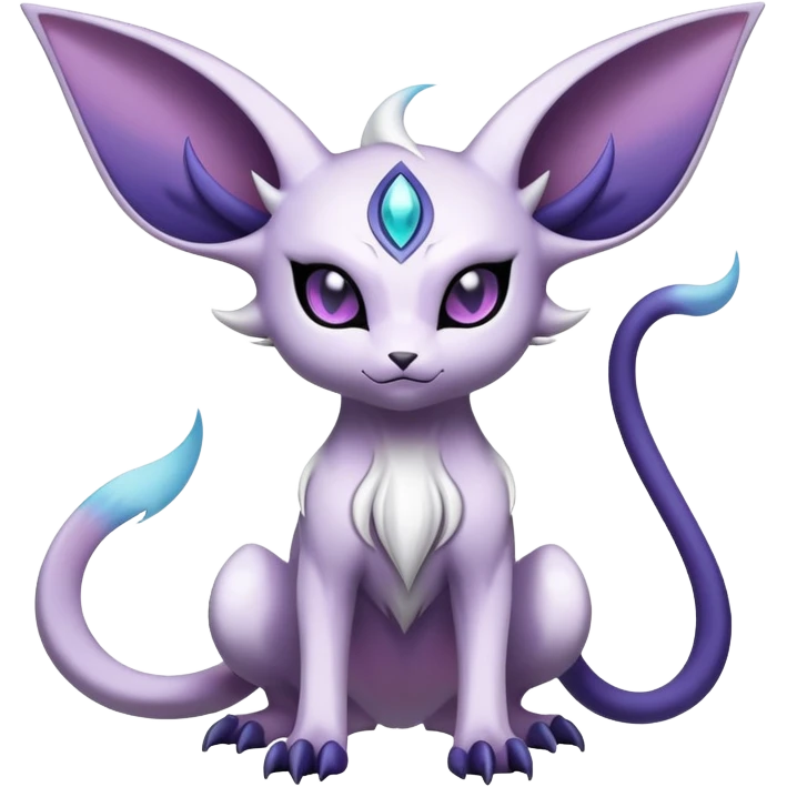 Shiny Exotic Badass Mysterious Gothic Espeon-Absol-Pokémon-Fakémon-hybrid-creature (full body) emoji