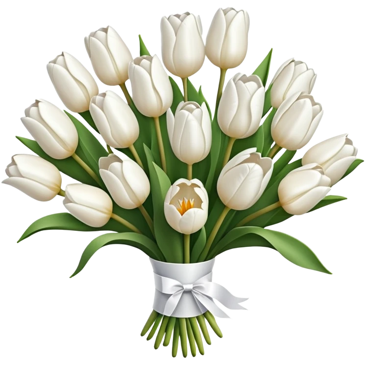 white tulip bouquet  emoji