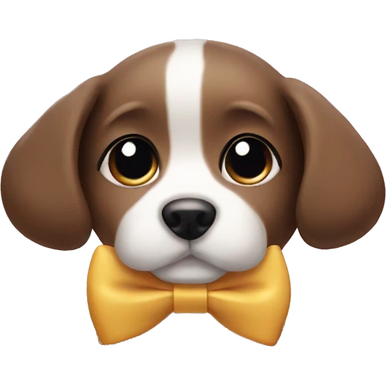 Cute dog wearing a bow emoji