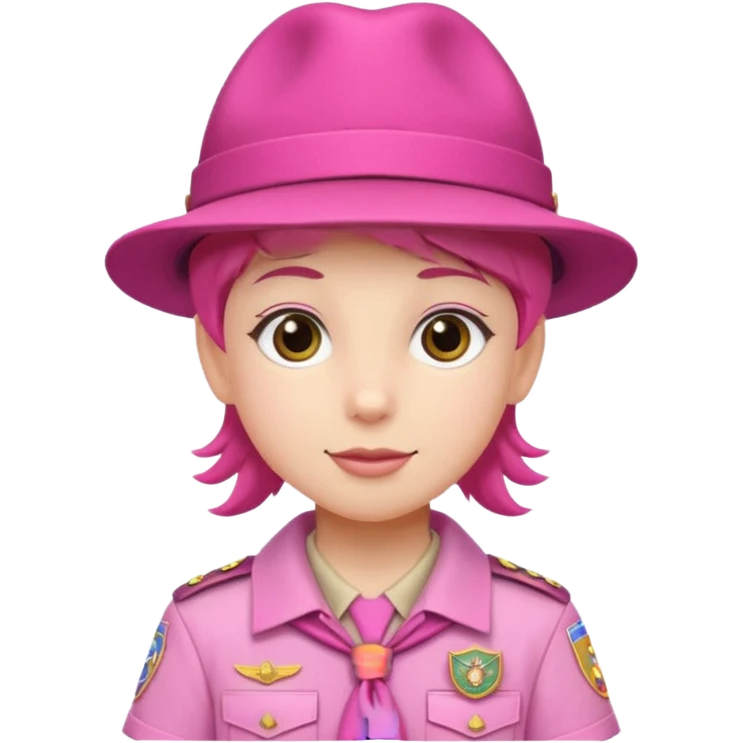 scout bpy with very pink scout uniform including hat emoji