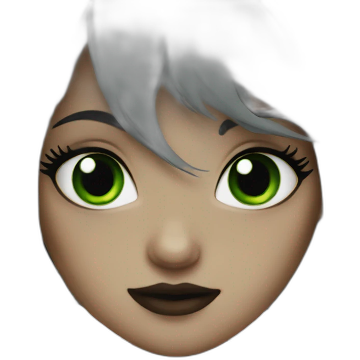Goth girl Green eyes emoji