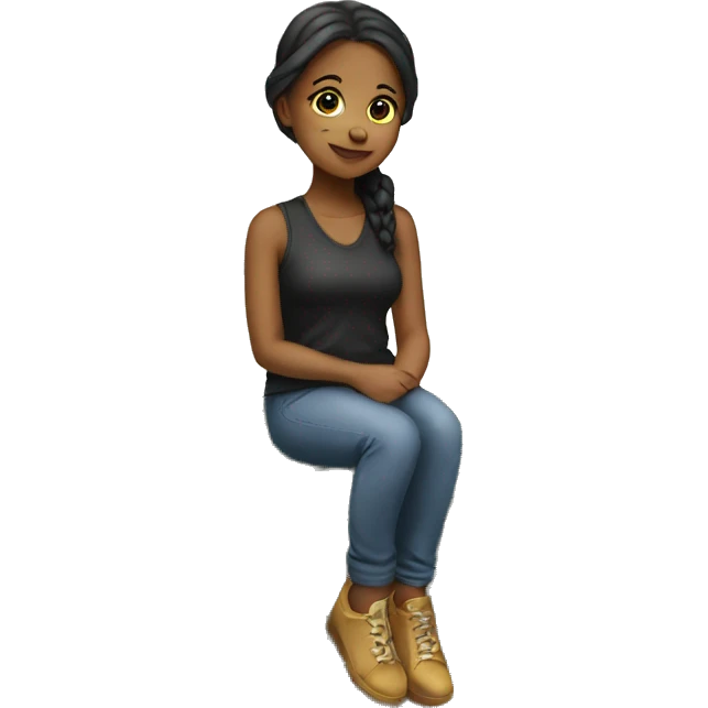 girl sits on flying money emoji