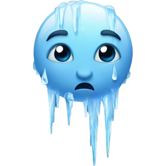 Frozen moon with icicles  emoji