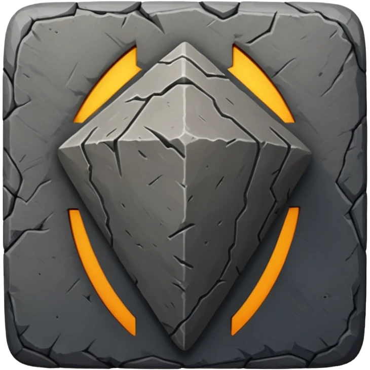 Create a dark gray stone truncated square pyramid, worn, weathered, with rounded edges and realistic rough texture emoji