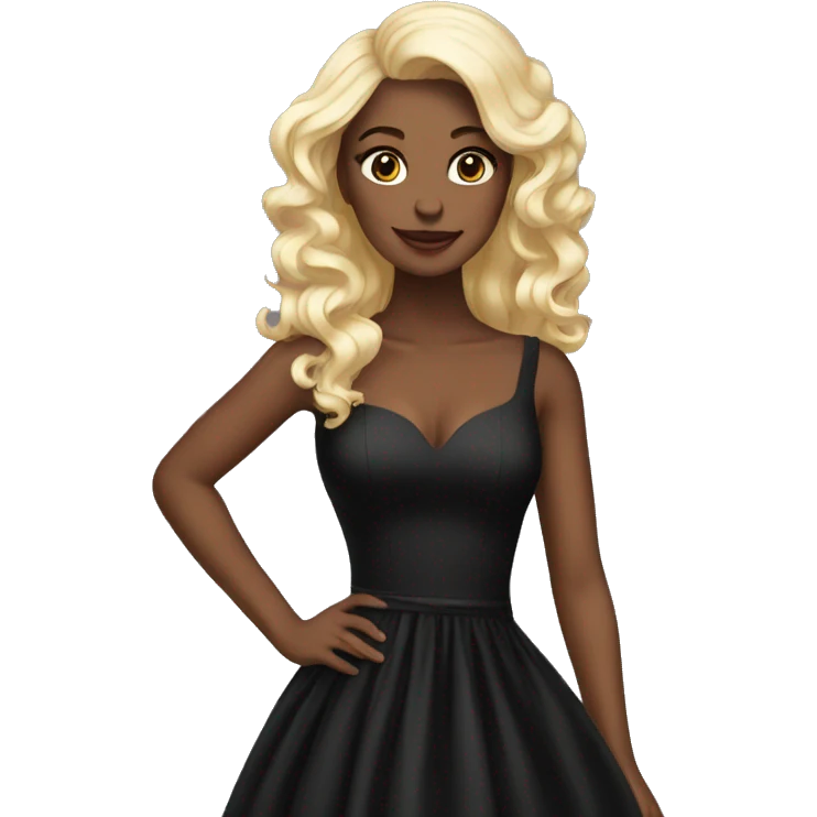 gorgeous black dress emoji
