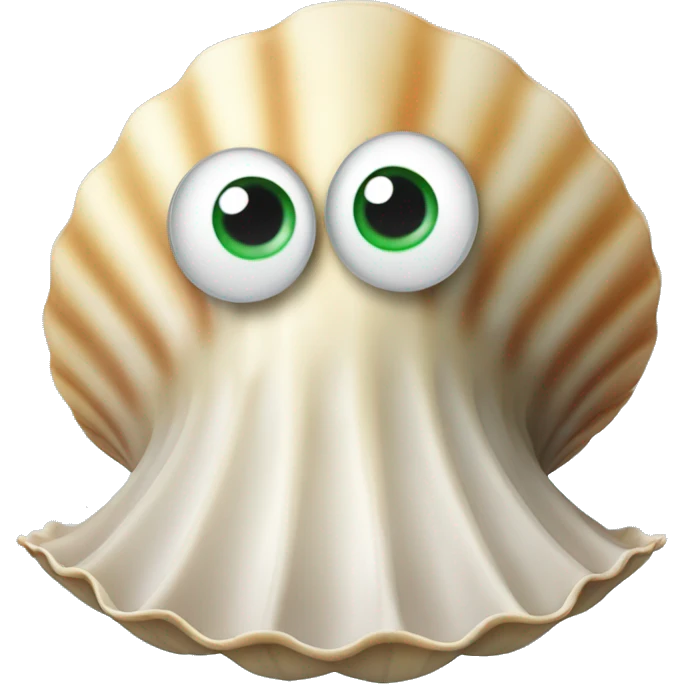clam Seashell with googly eyes emoji