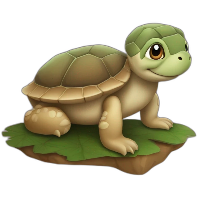 Tortue sur une loutre emoji