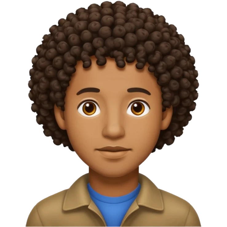 black guy with curly hair emoji