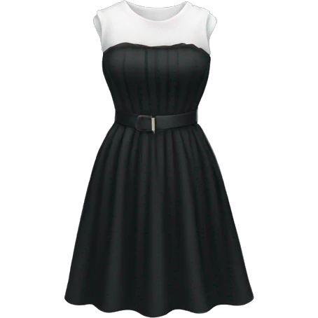 black dress with a white measuring tape around it emoji