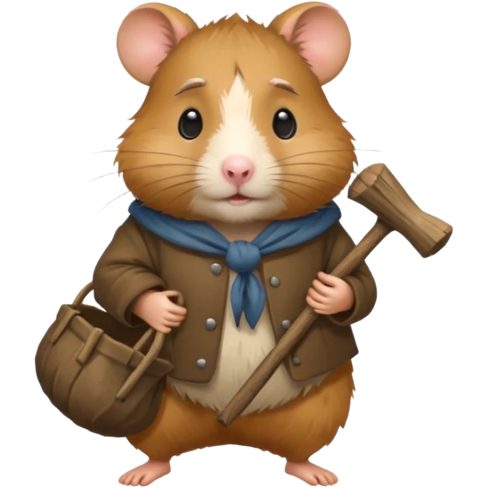 cartoon-style hamster poor hobo carrying a bindle emoji