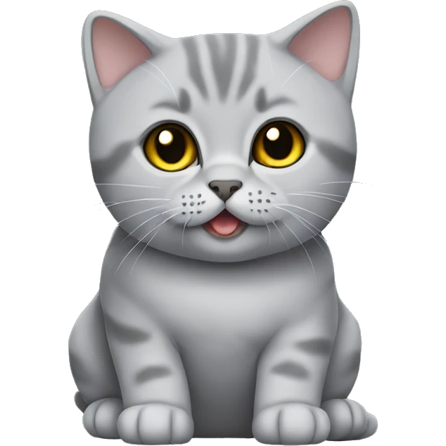 British shorthair grey cute kitty emoji