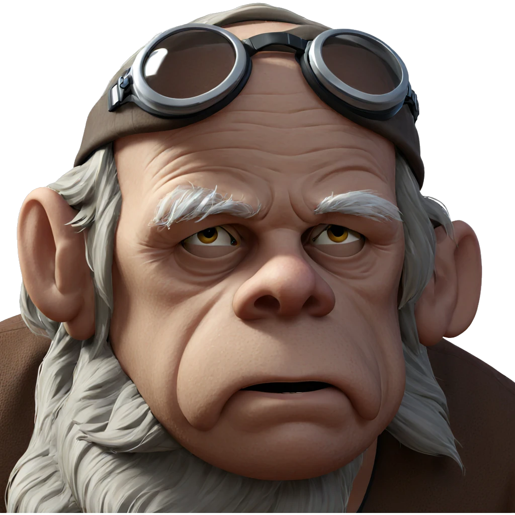 old man with goggles portrait emoji