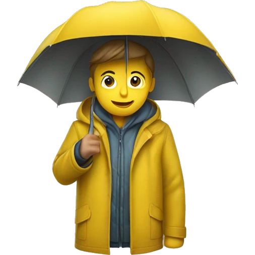 Manteau de pluie jaune sur porte manteau emoji