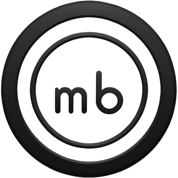 Black circle with “MB” written on in the middle of it. Nothing else no holes or anything. emoji