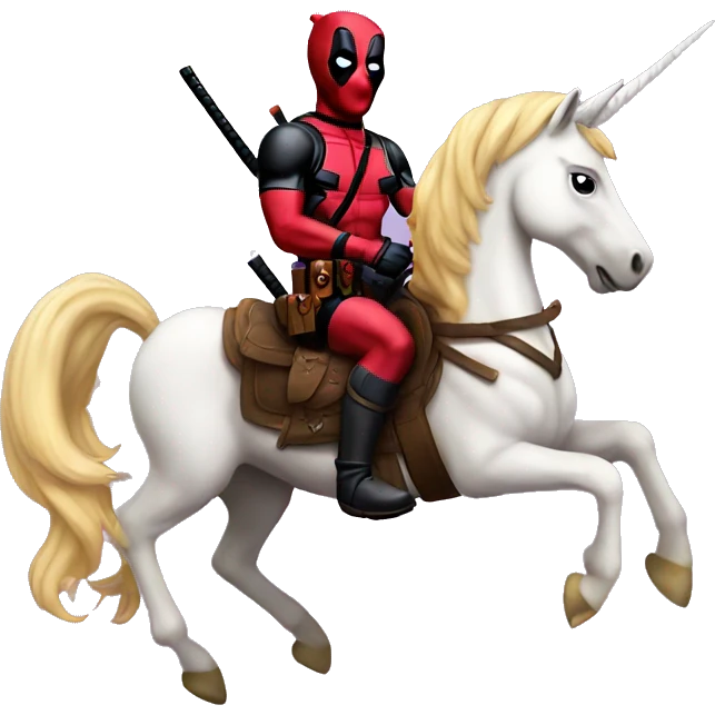 deadpool on a unicorn  emoji