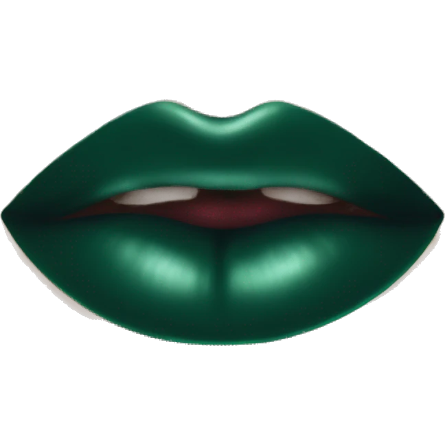 kiss lips beautiful dark emerald color emoji