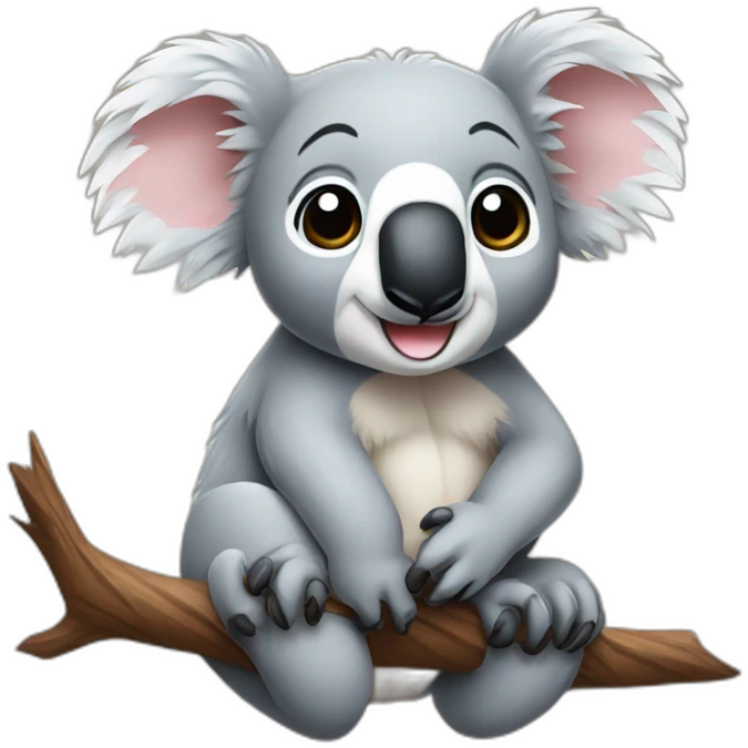 Koala holding on skin emoji