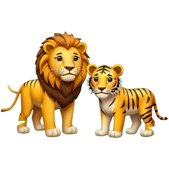 Lion tiger trees  emoji