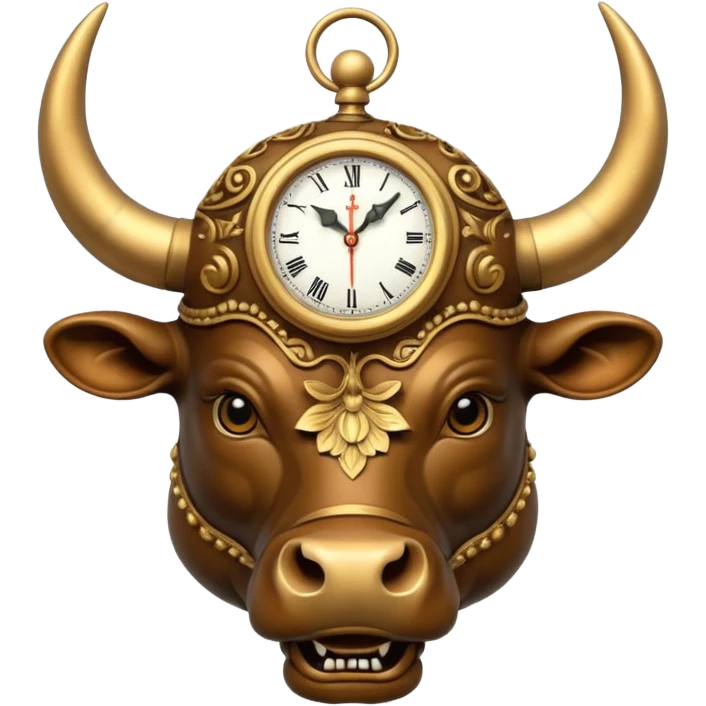 bull With clock on head emoji