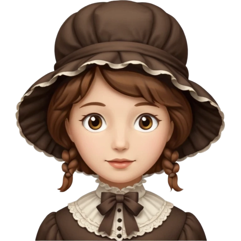 victorian lady face with brown hair emoji