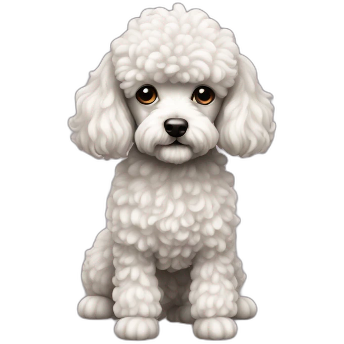 Dog poodle miniature full-height emoji