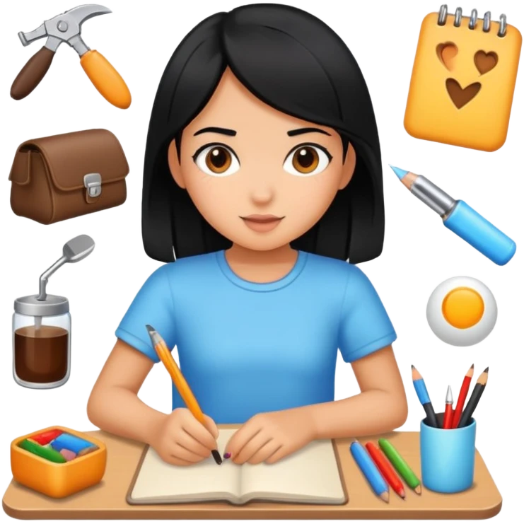 differemt girlhood hobbies black hair tanned emoji