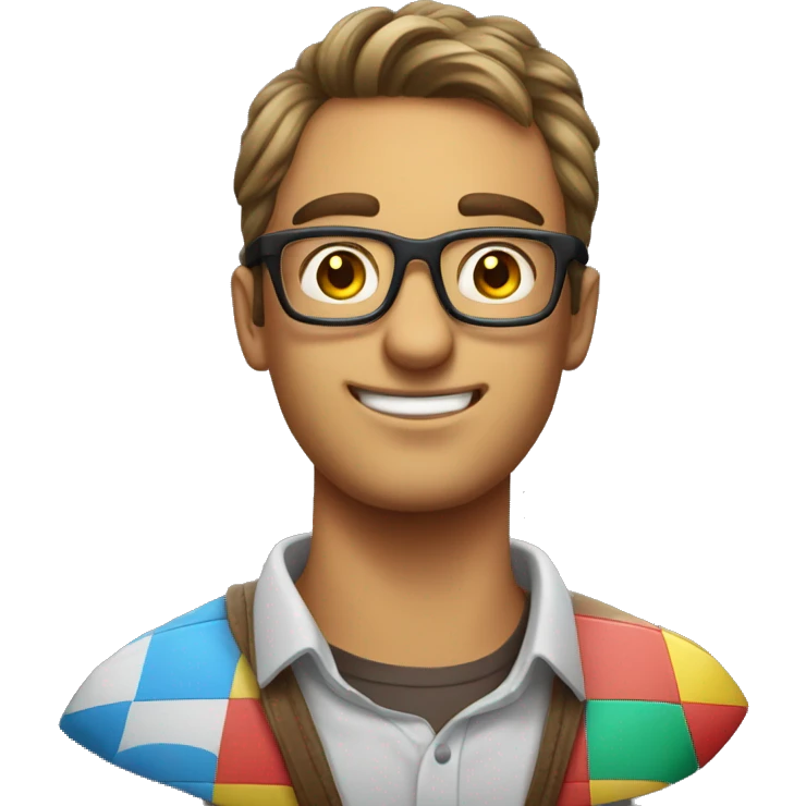Nerdy guy playing board games emoji