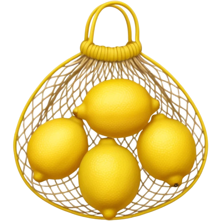 lemons on beige mesh bag emoji