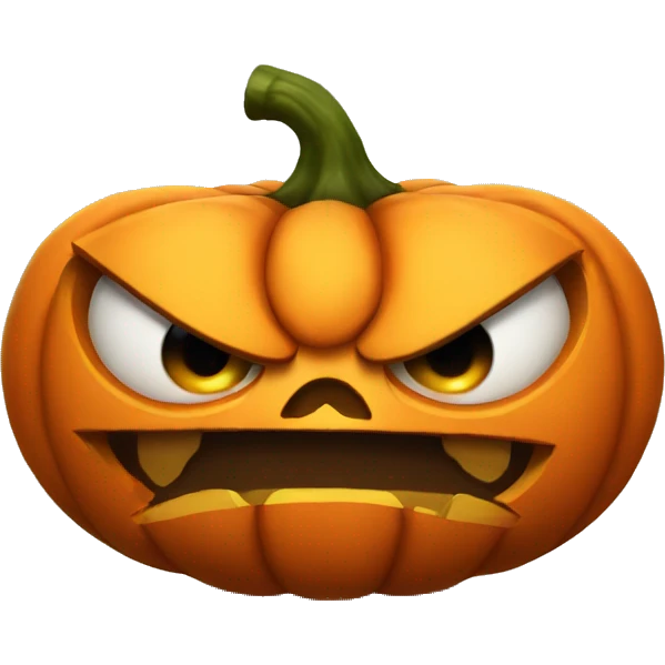Angry pumpkin emoji