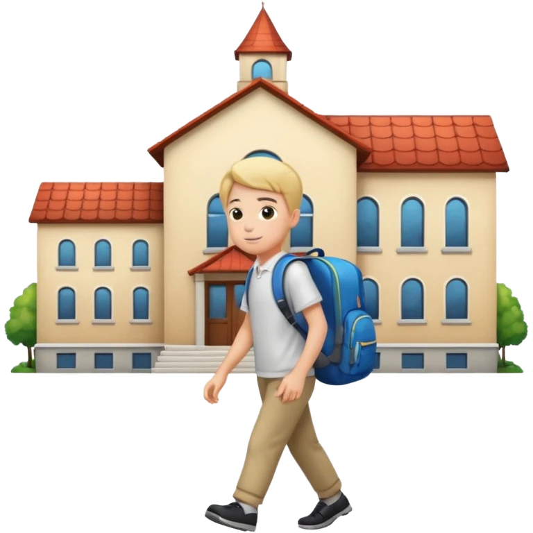 someone walking to school show school emoji