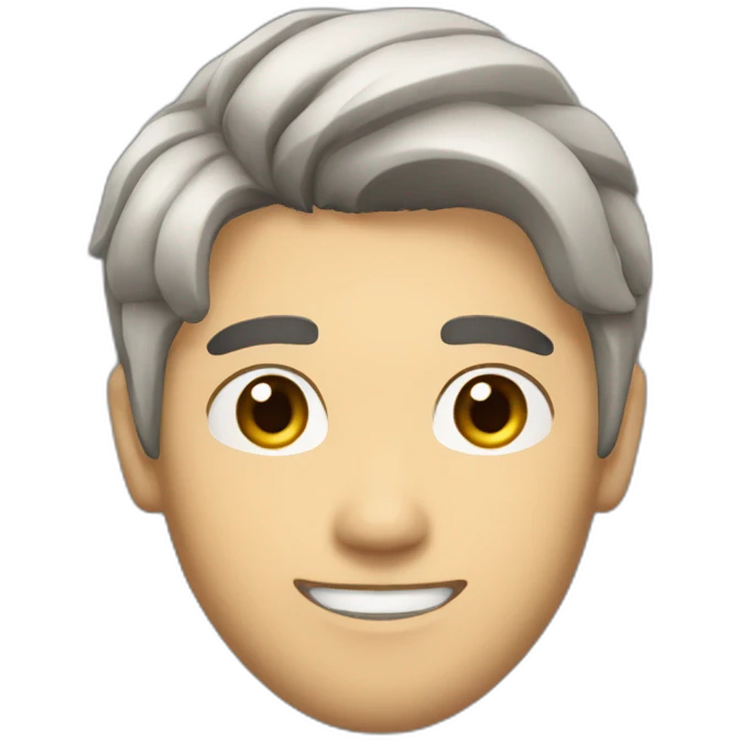 Asian man with a low taper, medium hair length, and slightly bleached hair. Very handsome emoji