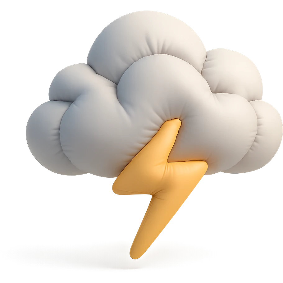 thunderstorm cloud with lightning emoji