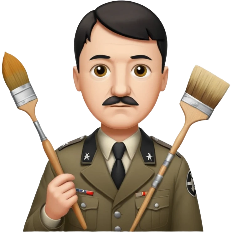 Adolf  hitler in uniform working as a decorator in a house nazi emoji