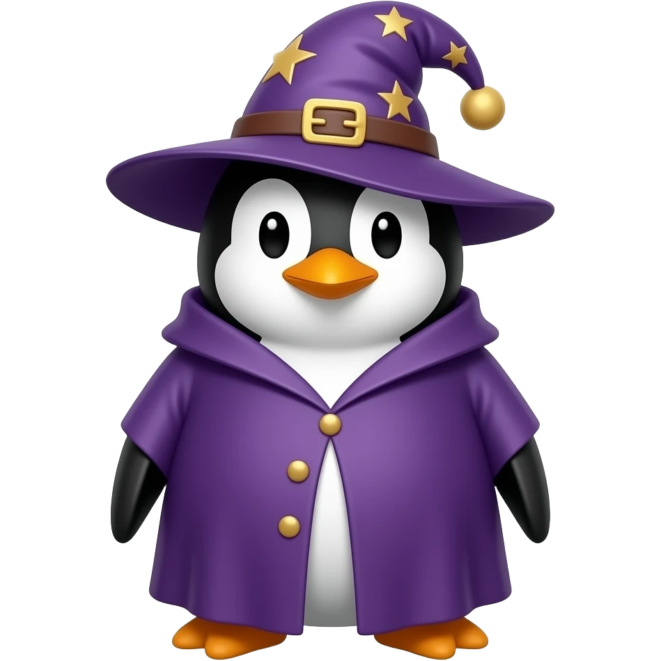 Penguin wizard emoji