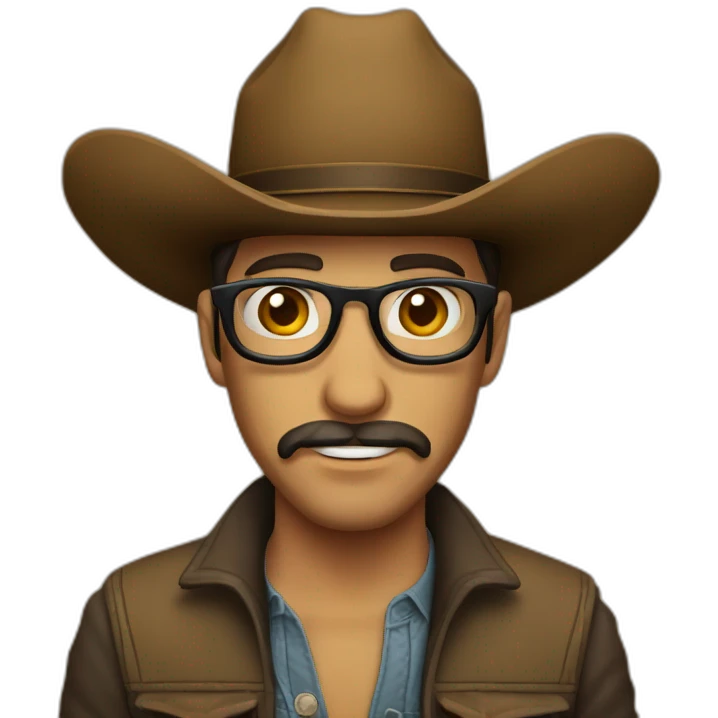 Un vaquero con lentes emoji