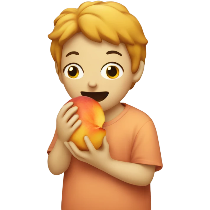 Eating a peach emoji