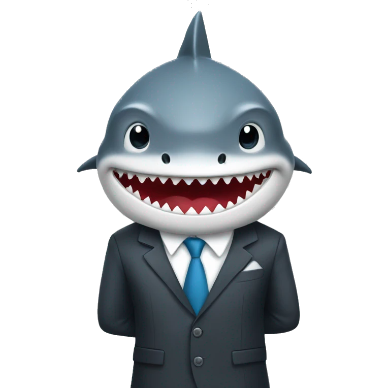 A shark in a business suit emoji