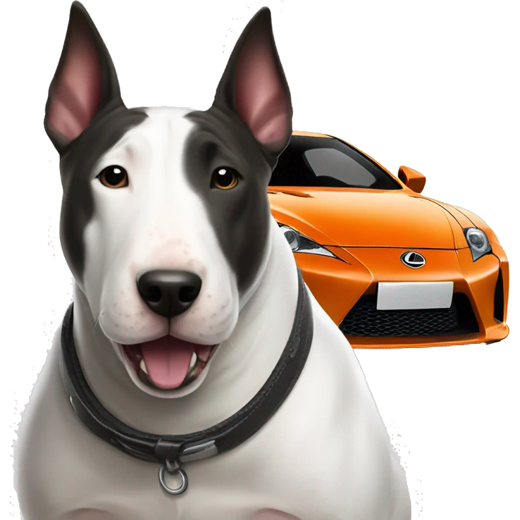 Bull terrier and Lexus Lfa emoji