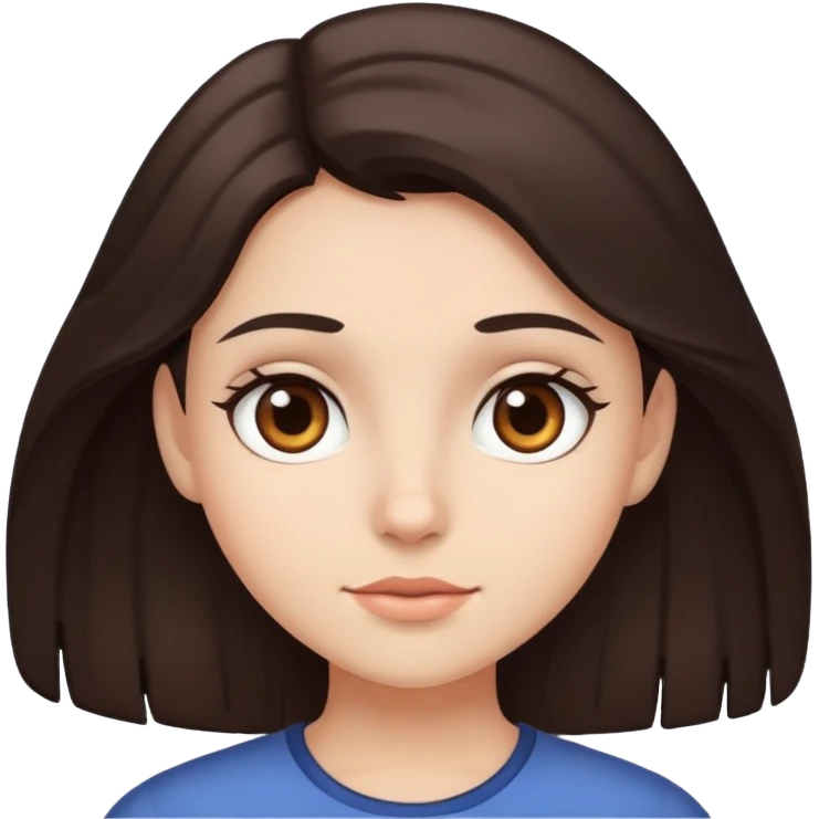 a girl with dark brown hair and brown eyes  emoji