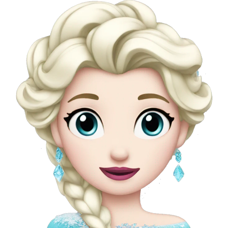 elsa frozen with pink lips emoji